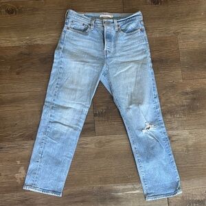 Levi Wedgie Straight Light Blue Jeans